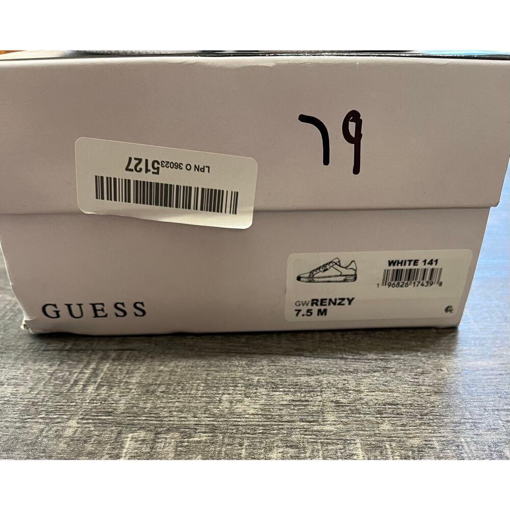 Guess Renzy Debossed Logo Low-Top Women's Sneakers, Size 7.5, White - Picture 6 of 6